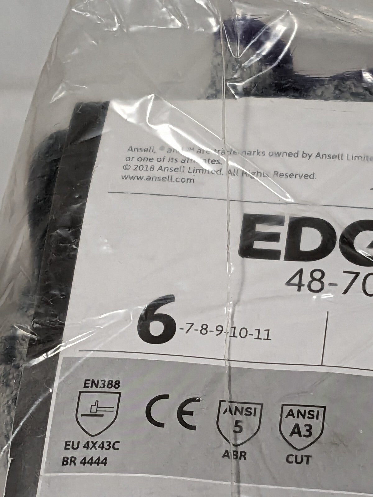 Ansell Edge Cut and Abrasion-Resistant Gloves Sz 6 Qty 12 48-706-6