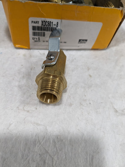 PARKER 1/2" Pipe, Male Pipe Drain Cock & Shutoff Valve Qty 6 XDC601-8