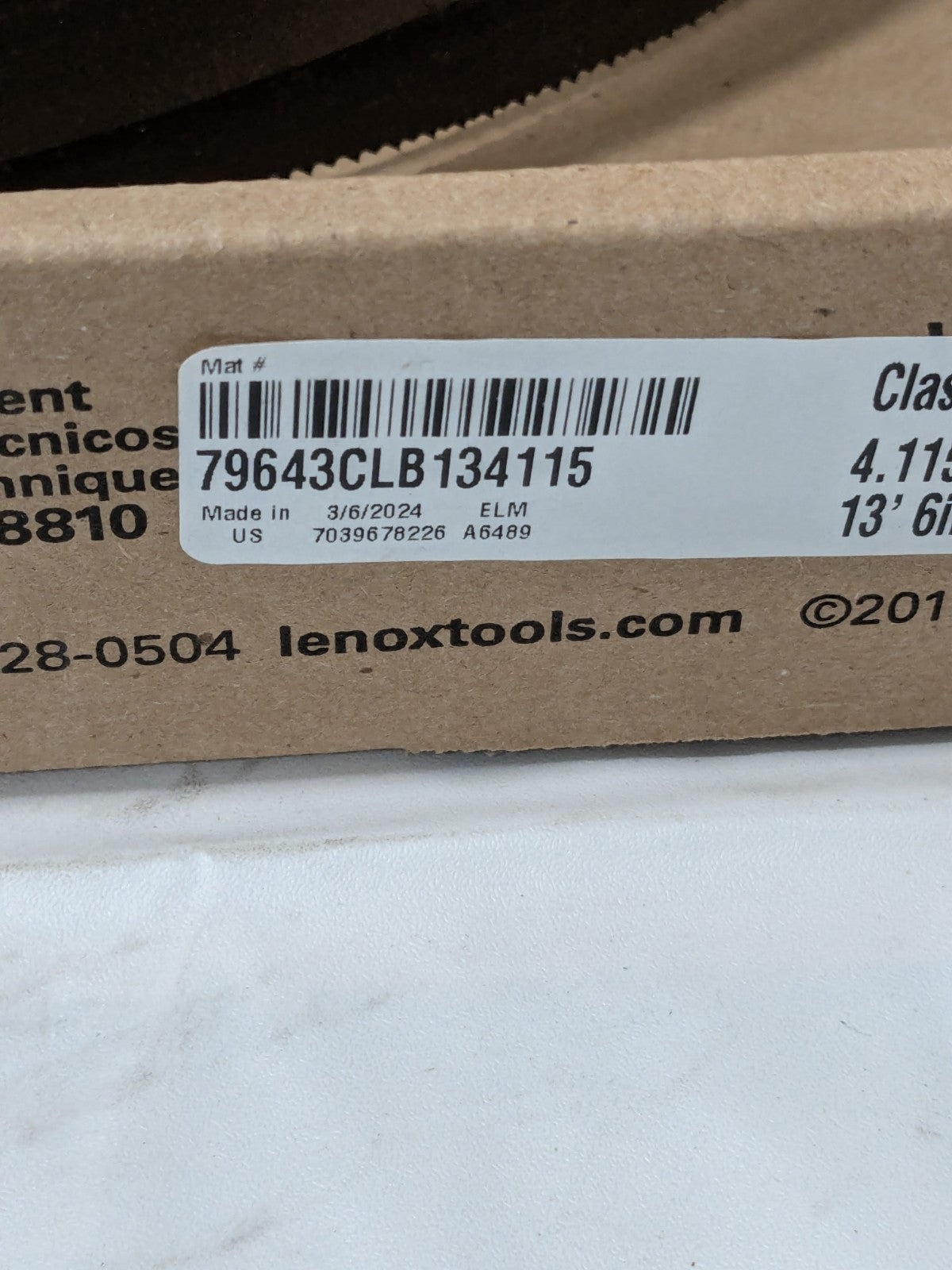 Lenox Welded Bandsaw Blade: 13' 6 L x 1-1/4" W x 8 to 12 TPI 79643CLB134115