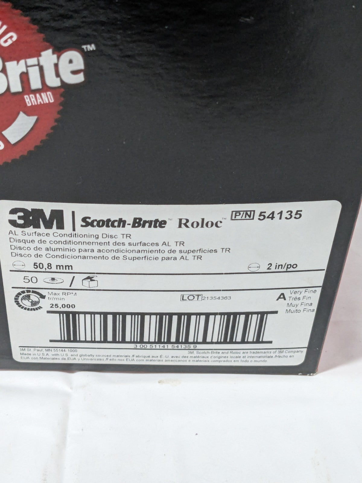 3M Quick-Change Disc: Roloc TR, 2" Dia, AO, Non-Woven Box of 50 54135