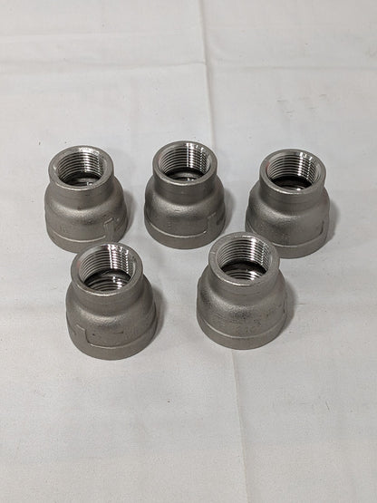 Pipe Reducer: 1 x 3/4" Fitting, 316 Stainless Steel, FNPT x FNPT Qty 5 6RSB
