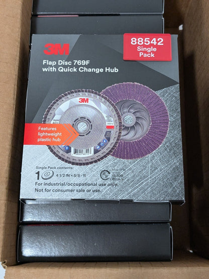 3M Flap Disc: 4-1/2" Dia, Ceramic Alumina, Type 27 Qty 10 7100244691
