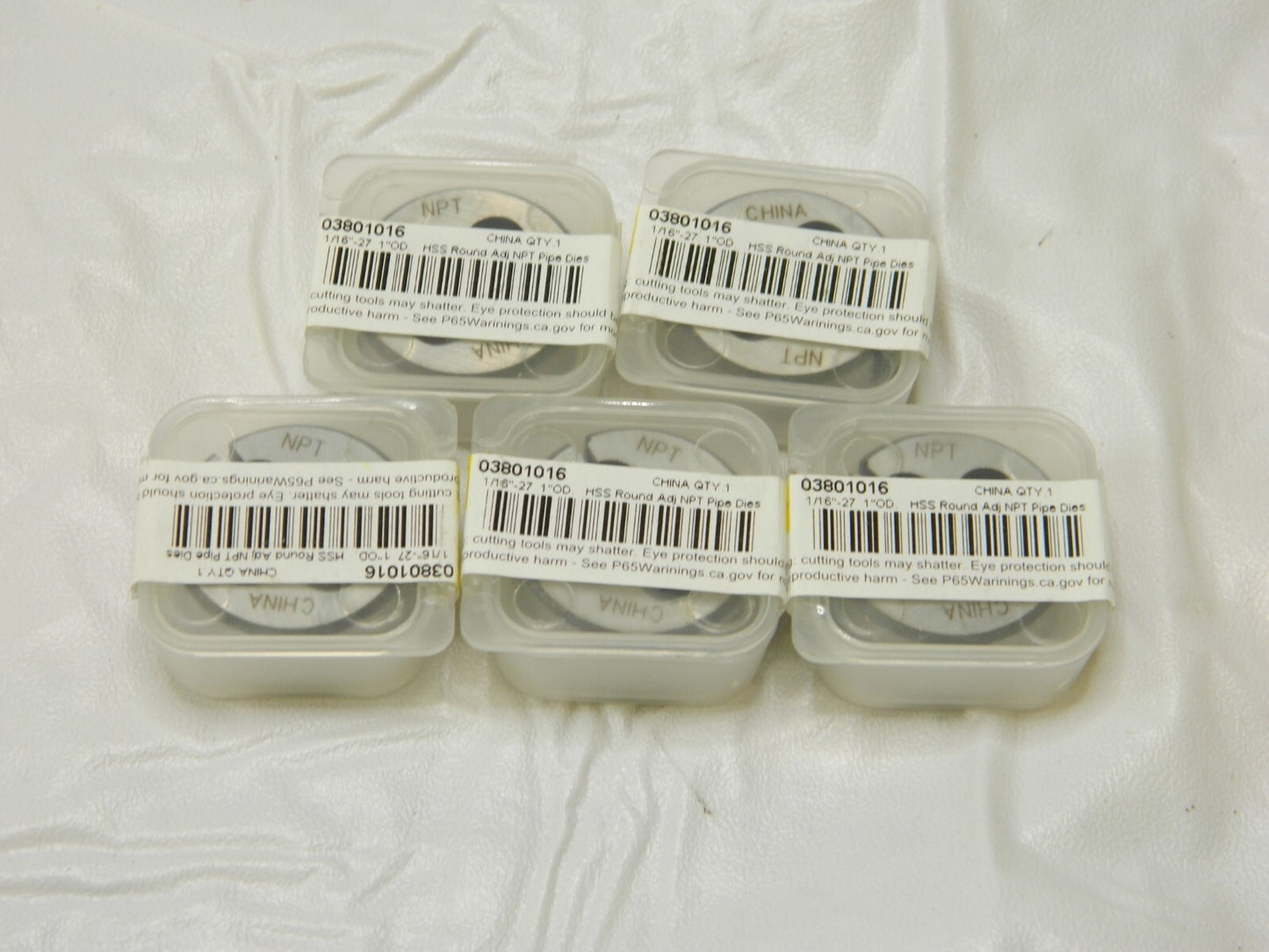 Interstate HSS Round Adjustable Pipe Die 1/16-27 NPT x 1 OD Qty 5 03801016