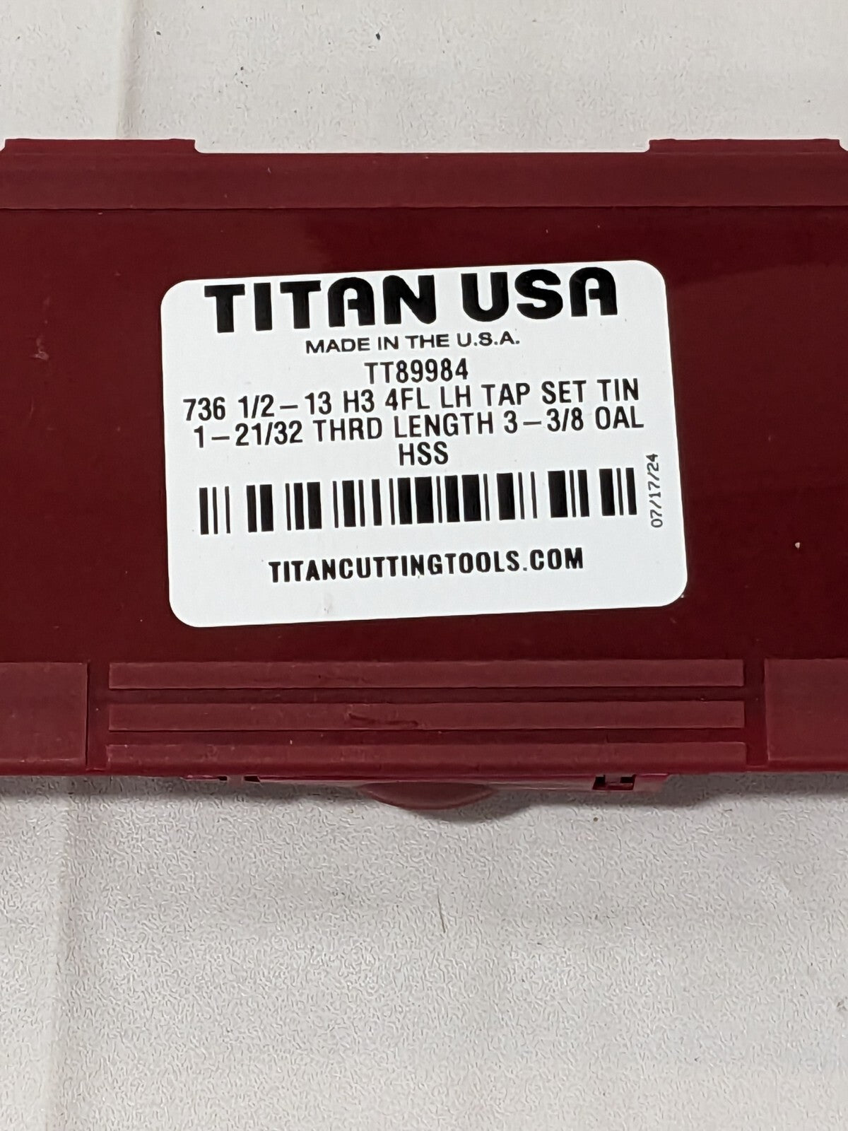 TITAN USA 3 Piece Tap Set Overall Length (Inch): 3-3/8 TT89984