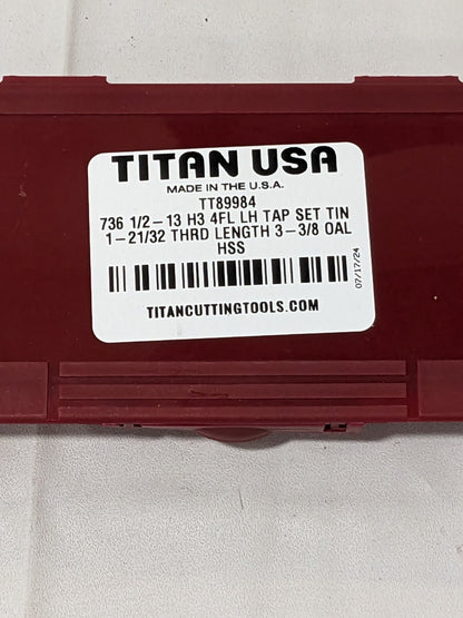 TITAN USA 3 Piece Tap Set Overall Length (Inch): 3-3/8 TT89984