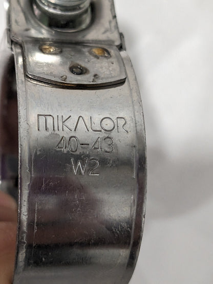 MIKALOR T-Bolt Hose Clamp: 1.58 to 1.69" Hose, 25/32" Wide Qty 10 3019