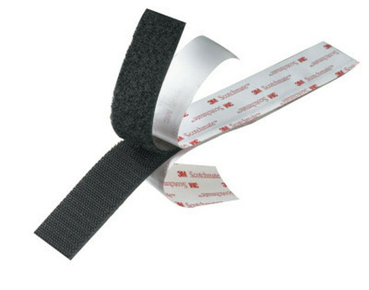 3M  SJ3518FR Black Reclosable Fastener - Loop - 1 in Width x 50 yd Length
