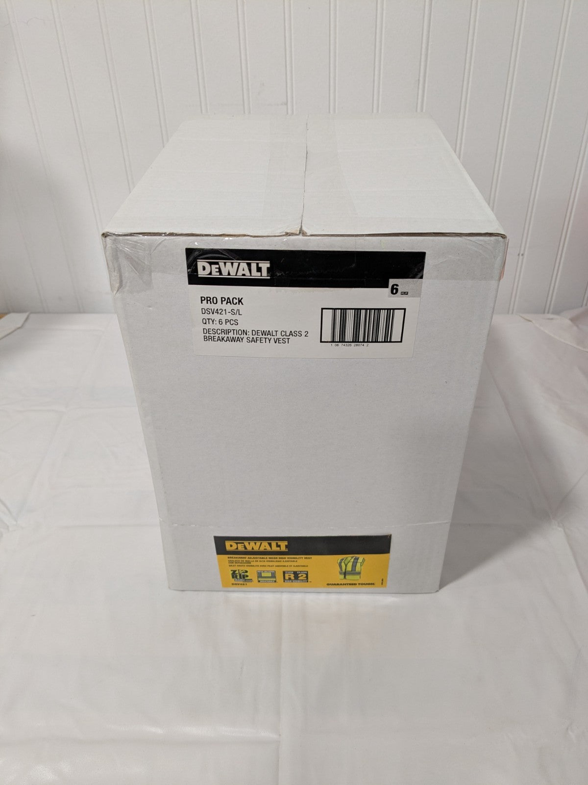 DeWalt ANSI Class 2 Adjustable Breakaway Vest Box of 6 DSV421-S/L