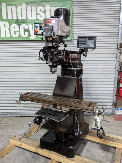 Vectrax 9 x 48 Milling Machine  3HP 230/460v  Variable Speed   Newall X/Y DRO