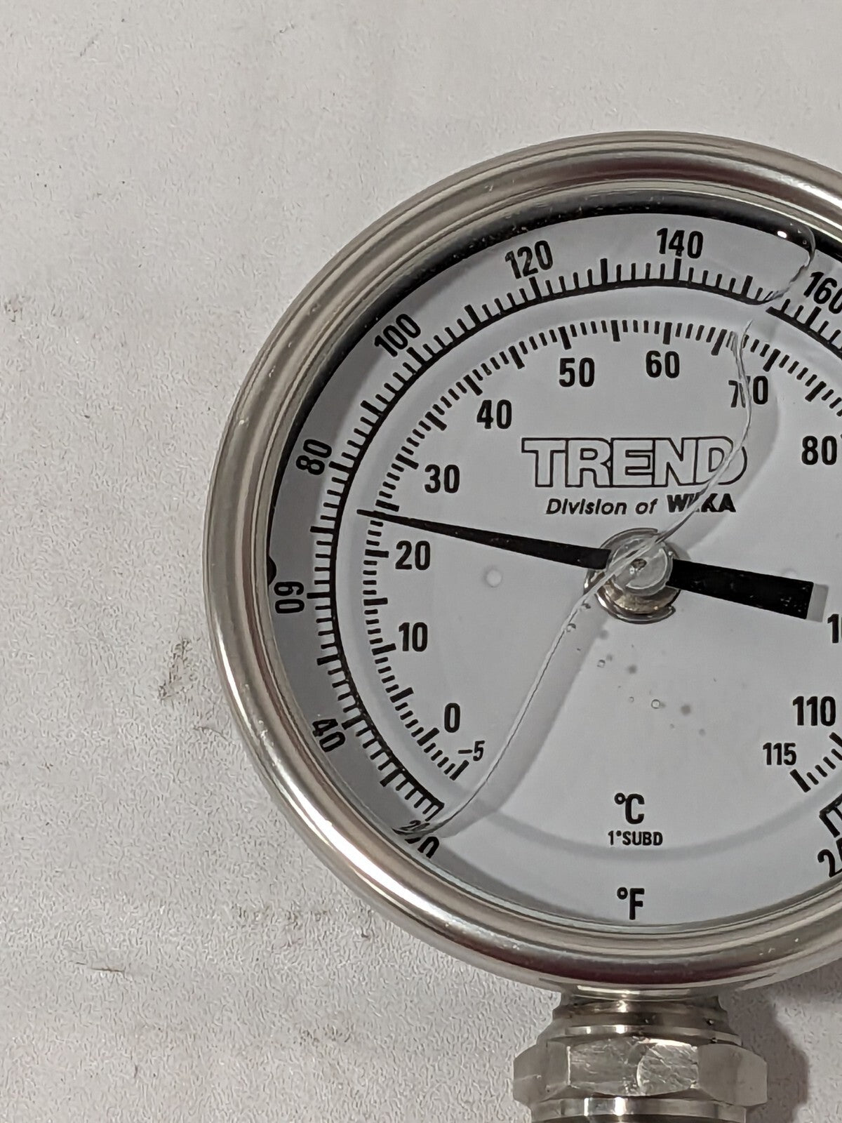 Wika Bimetal Dial Thermometer: 20 to 240 ° F, 2-1/2" Stem Length 31025A007A4SF