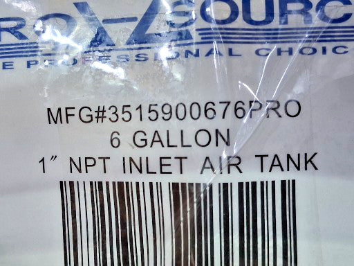 Pro-Source Compressed Air Tank &amp; Reciever 6 Gal 200 Max psi 3515900676PRO