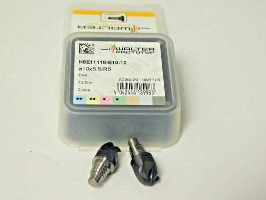 Walter Carbide Ball Nose Milling Tip Inserts H8E11118-E10-10 Qty 2 5627127