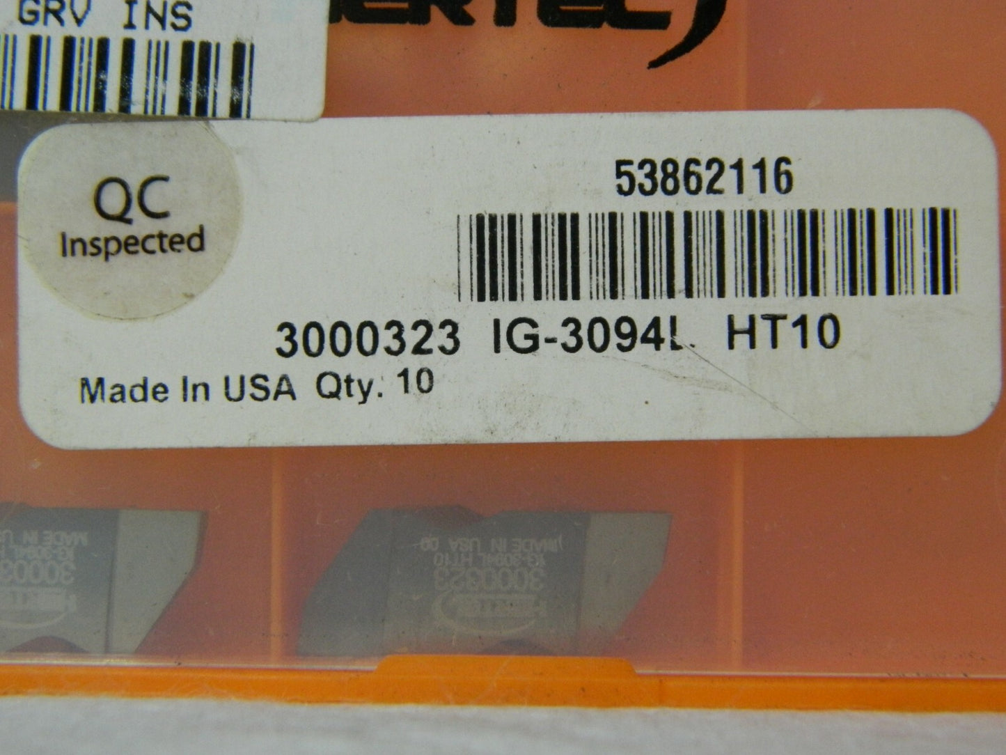Hertel Carbide Notch Grooving Insert IG3094L HT10 Qty 5 3000323