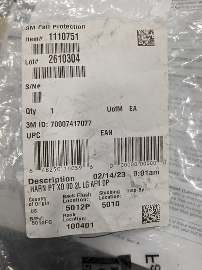DBI-SALA Full Body Fall Protection Harnesses: 420 lb Sz L 7012815754