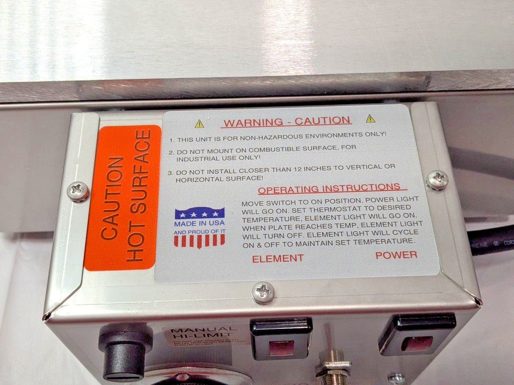 Valad Electric Heating Ind Hot Plate 12"L x 12"W x 6"H 110/120V HP12X12-11.5-1