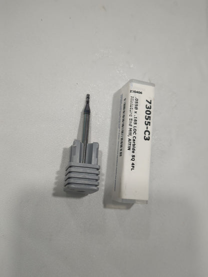 HARVEY TOOL Square End Mill: 1.40 mm Dia, 4 Fl Solid Carbide 73055-C3