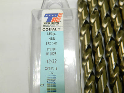 TRIUMPH TWIST Jobber Length Drill Bit 0.4062" Dia, 135 °, Cobalt Qty 6 011526