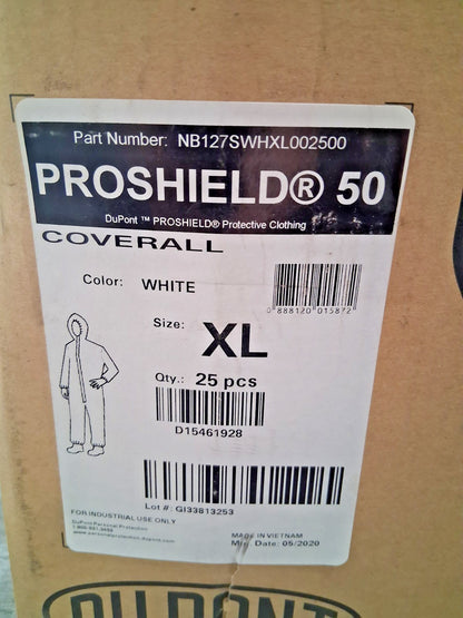 PRO-SAFE NonDisposable Chemical Resistant Coverall QTY25 SizeXL NB127SWHXL002500