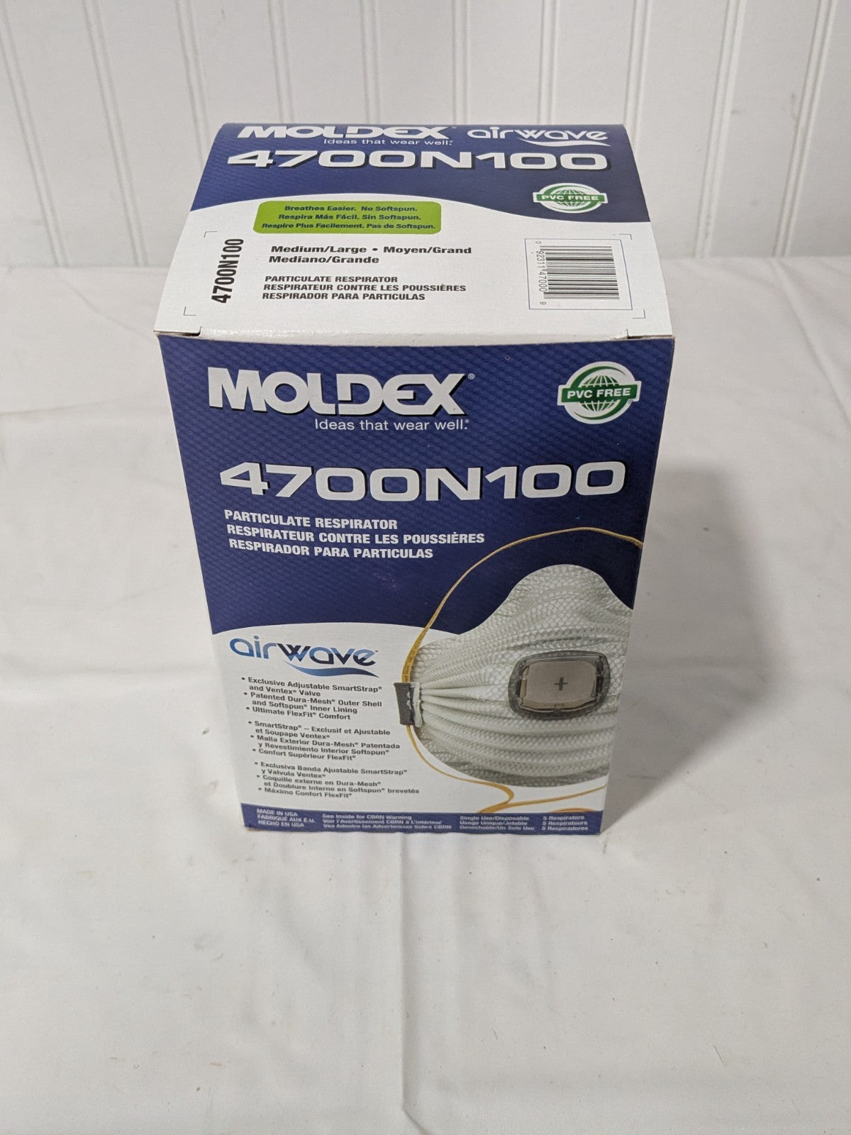 Moldex Disposable Particulate Respirator: Size Medium/Large Qty 5 4700N100