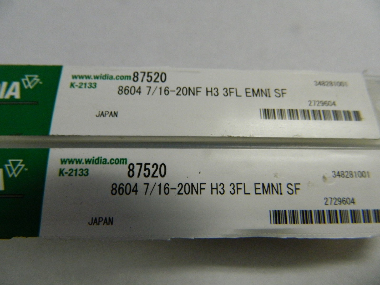 Widia GTD #87520 7/16-20 H3 3FL EMNI Oxide Nitride Spiral Flute Tap Bottom