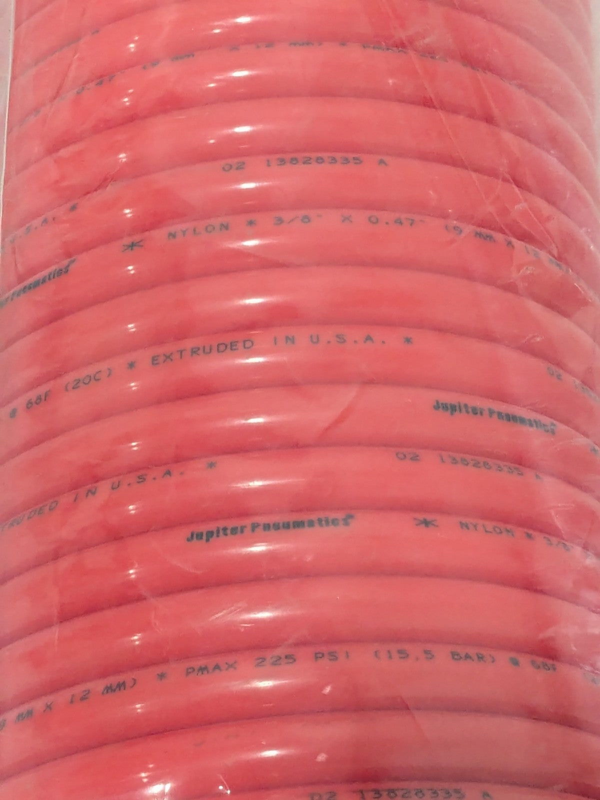 JP Coiled & Self Storing Hose: 3/8" ID, 50' L, Male Swivel x Male Swivel