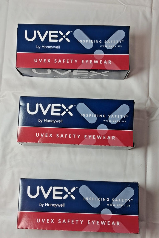 UVEX Livewire Safety Glasses Amber Sealed Anti-Fog Black Frame QTY3 S2602HS