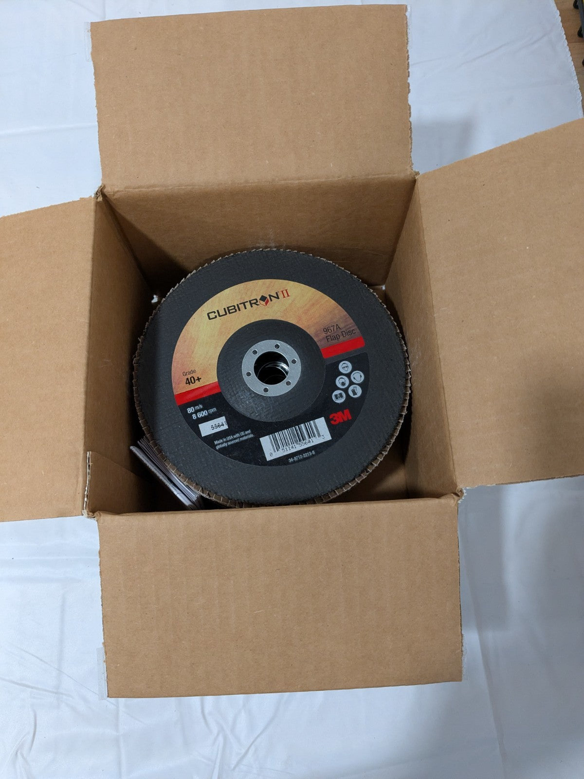 3M Flap Disc: 7" Dia, 7/8" Hole, 40 Grit, Type 27 Box of 5 7010300290