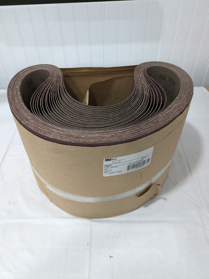 3M Abrasive Belt: 9" Wide, 48" OAL, 60 Grit, Aluminum Oxide Qty 20 7010361752