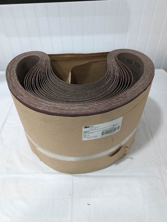 3M Abrasive Belt: 9" Wide, 48" OAL, 60 Grit, Aluminum Oxide Qty 20 7010361752