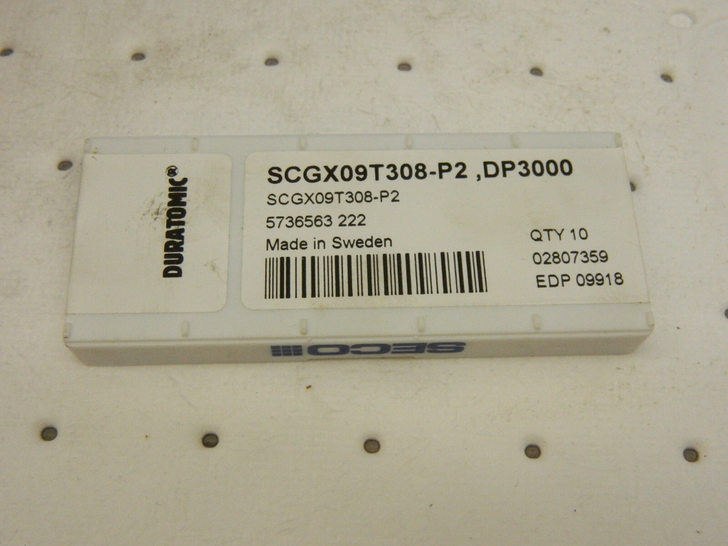 SECO Indexable Drill Inserts:qty 10 SCGX09P2 DP3000, Carbide 02807359