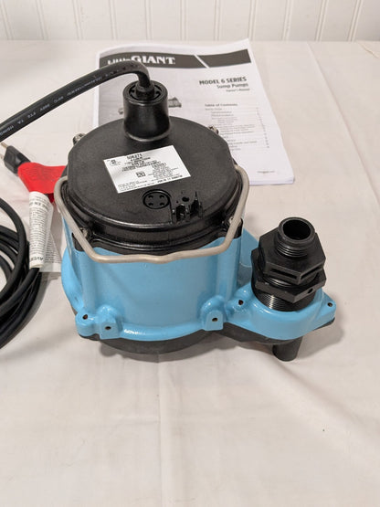 Little Giant Submersible Pump: 9 Amp Rating, 115V, Manual 506271