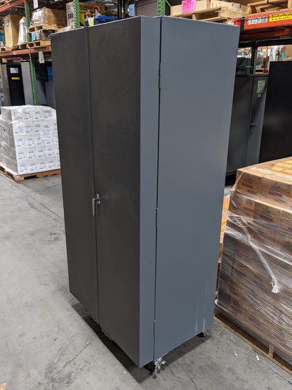 Durham Mobile Storage Cabinet w/ Bins 3-Shelf 76 x 36 x 24 Scratch N Dent