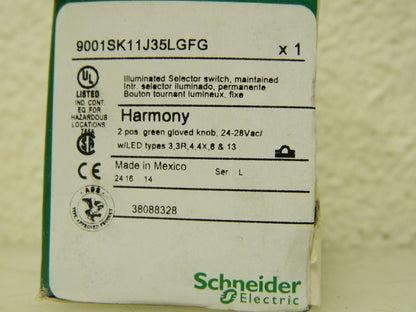 Schneider Electric Selector Switch 30mm Mount Hole 2 Position 9001SK11J35LGFG