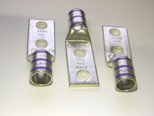 Thomas & Betts 4/0 AWG Noninsulated Crimp Rectangle Ring Terminal QTY 3  54212