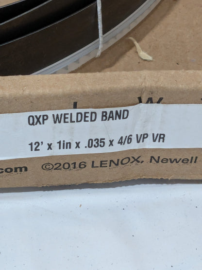 Lenox Welded Bandsaw Blade: 12' Long x 1" Wide x 4 to 6 TPI 89437QPB123660