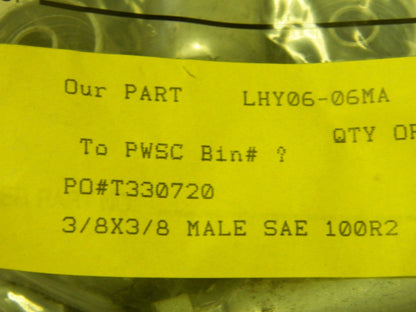 Hydraulic SAE 45 Flare Male Rigid Crimp Coupling Lot of 2 HY06-06MA