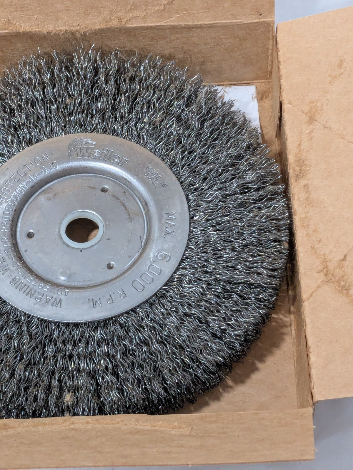 Weiler Wheel Brush: 6" Wheel Dia, 3/4" Face Width, 6000 RPM 98535