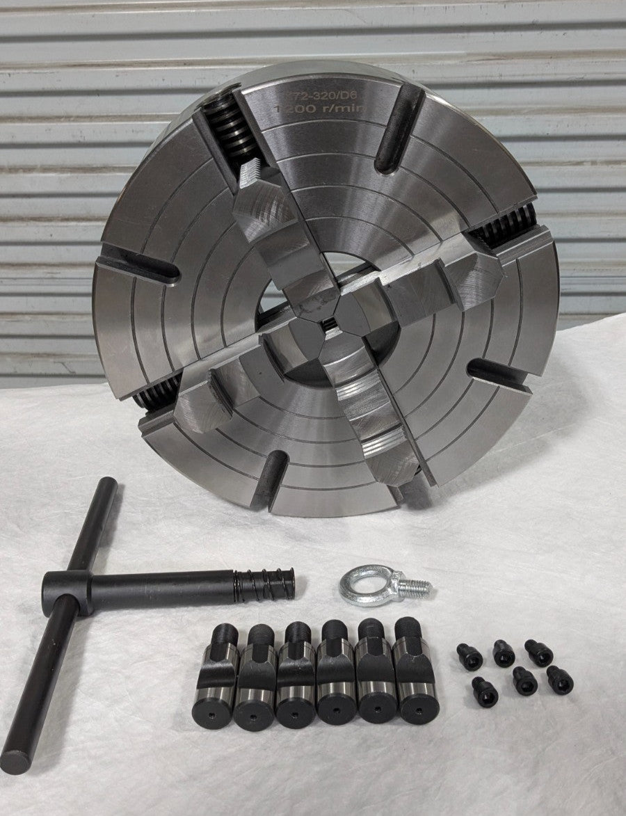 12" Independent 4 Jaw Lathe Chuck   D1-6 Mounting   3.74" Through Hole  429-4126