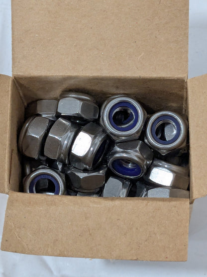 Hex Lock Nut: Nylon Insert, M10x1.5, Class 18-8/A2 Qty 50 MANL010CP