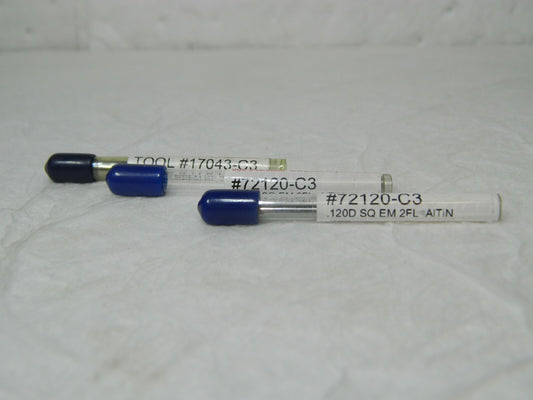 Harvey Tool Mini SQ End Mill .120D 2FL AITiN Qty 3 72120-C3