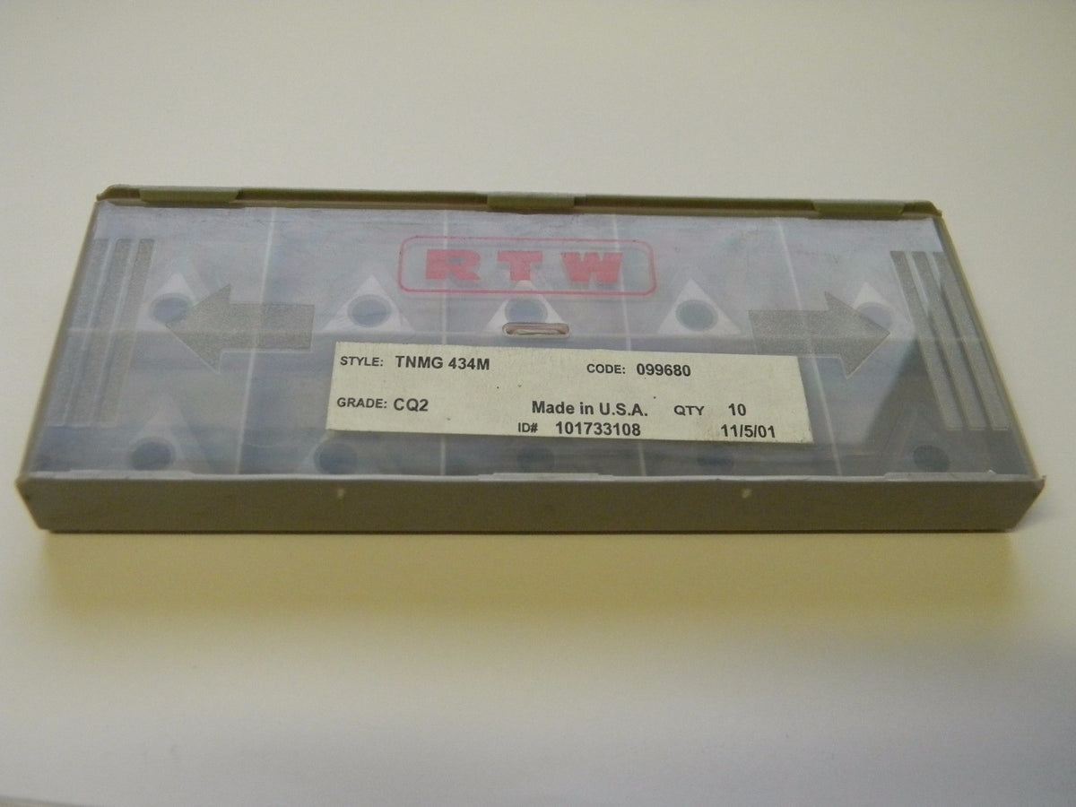 RTW Carbide Inserts TNMG434M Grade CQ2 QTY 10 101733108