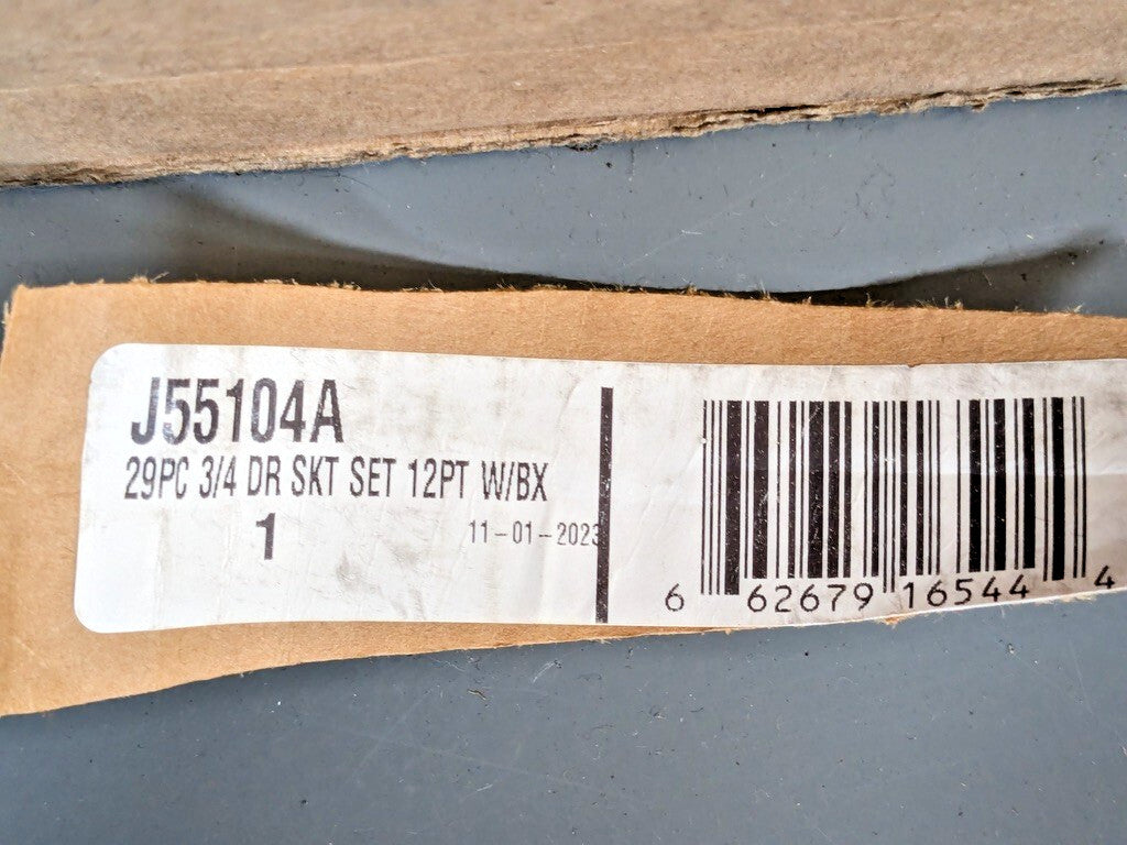 Proto 26 Piece 3/4" Drive Socket Set 12 Point w/Metal Box J55104A INCOMPLETE