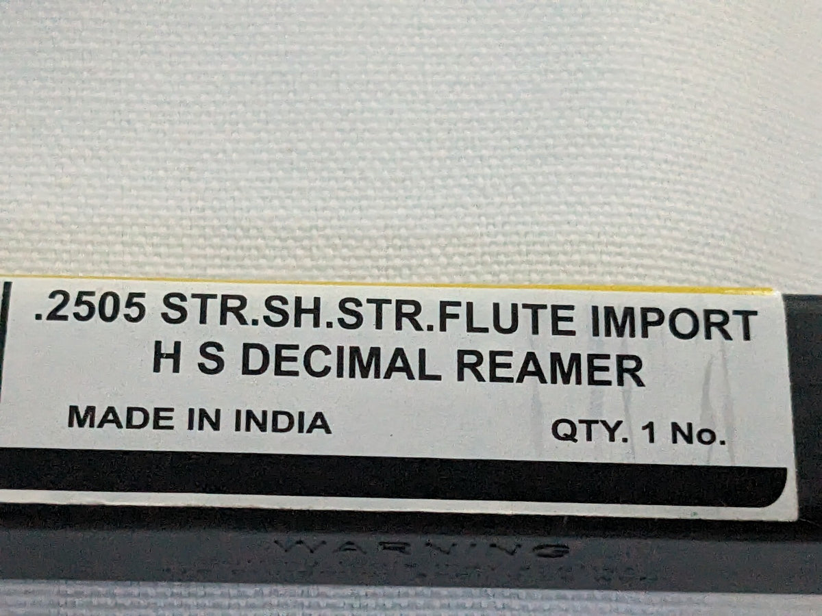 Chucking Reamersc2pk: 0.2505" Dia, Straight-Cylindrical Shank, HSS 1444296025050