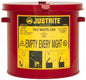 Justrite Galvanized Steel Oily Waste Can 2 Gallon Capacity 09200