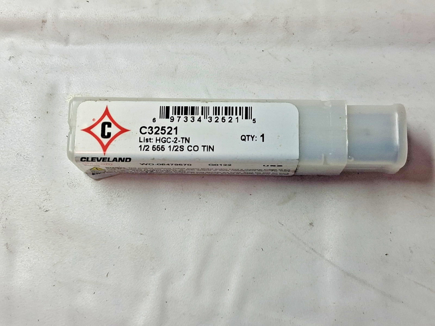 Cleveland Cobalt Square End Mill 1/2" Dia 1" LOC 2FL C32521