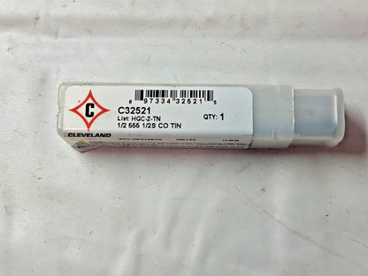 Cleveland Cobalt Square End Mill 1/2" Dia 1" LOC 2FL C32521
