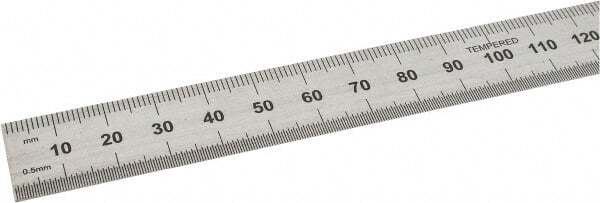 SPI Steel Rule: Metric Graduation, Flexible, 3/4" OAW 14-687-8