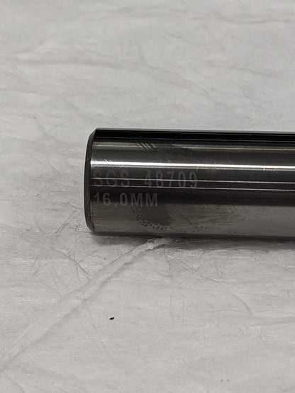 SGS Ball End Mill: 16.00 mm Dia, 32.00 mm LOC, 2 Flute 48709