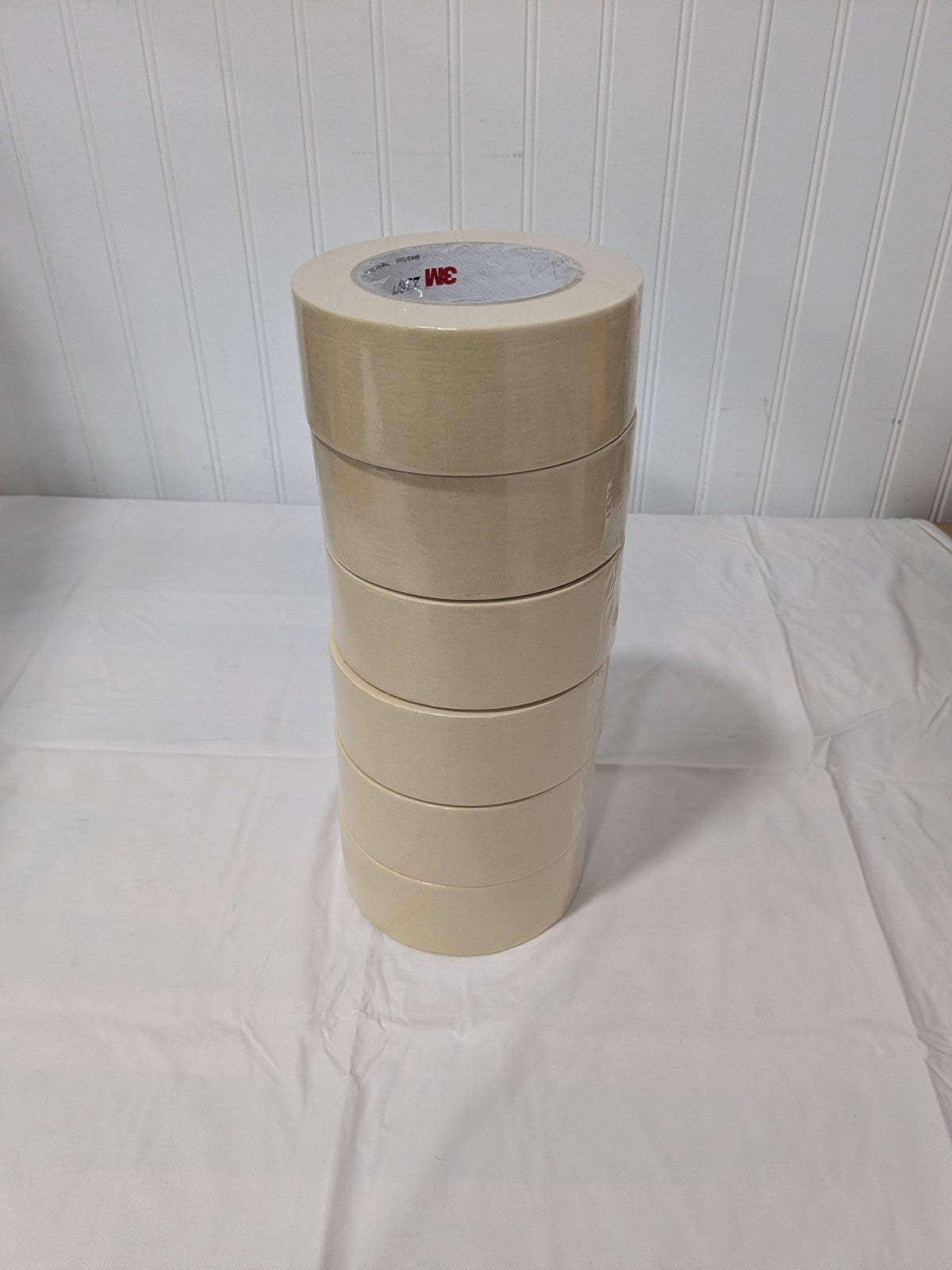 (6 Rolls) 3M Masking Tape: 2" Wide, 60 yd Long, 5.2 mil Thick, Tan 7000123533