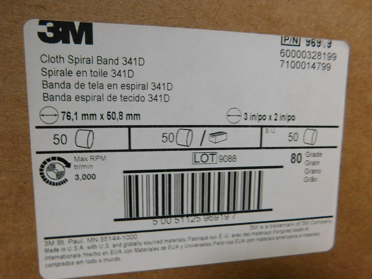 3M  341D 3 IN X 2 IN 80 Grain  QTY 50 96919